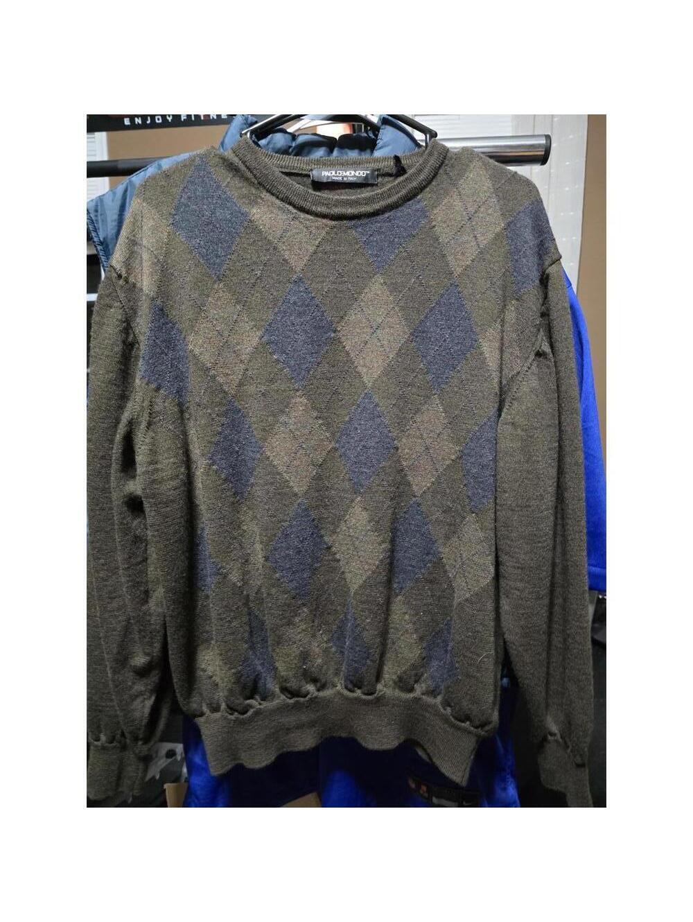 Paolo Mondo Argyle Pattern Sweater Made in Italy